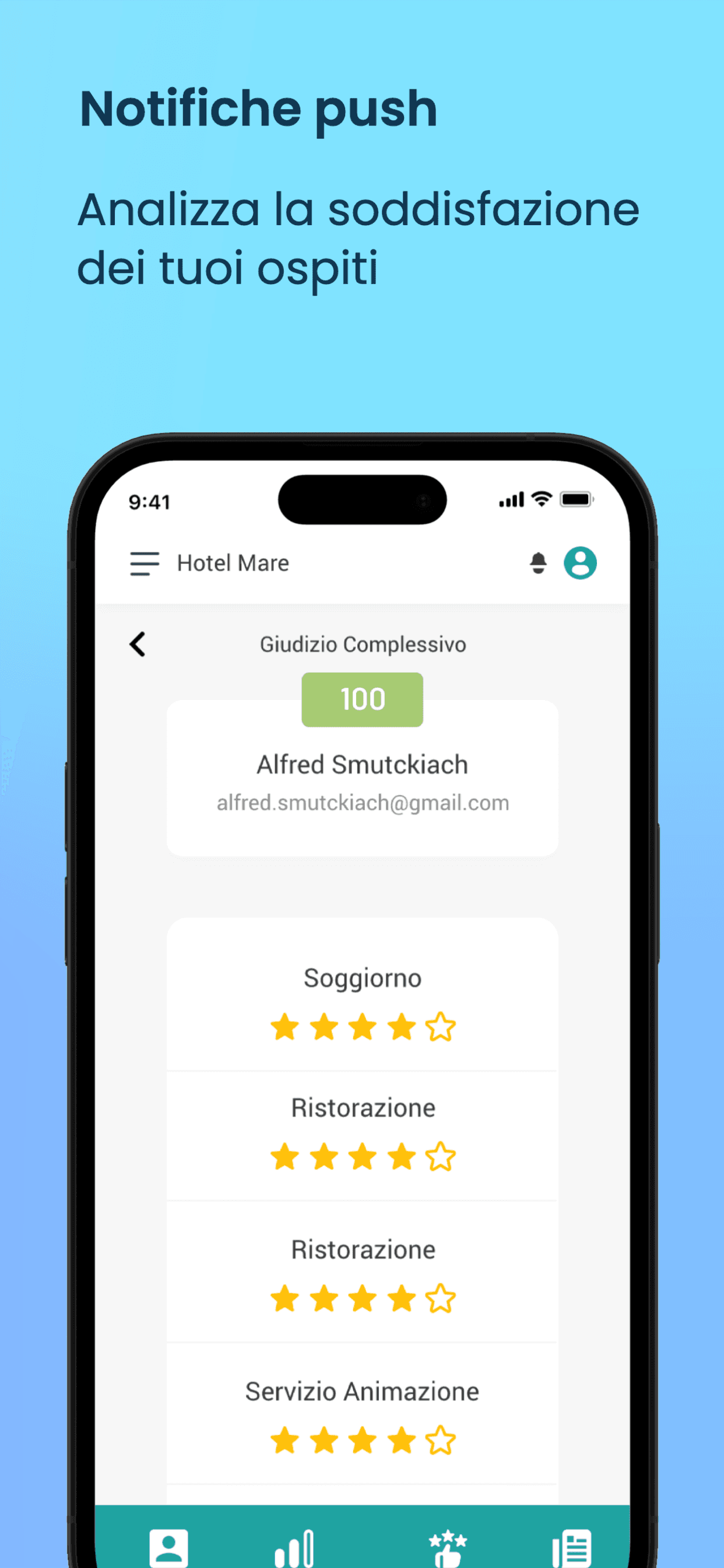 Schermata dell'app Spotty Admin 4