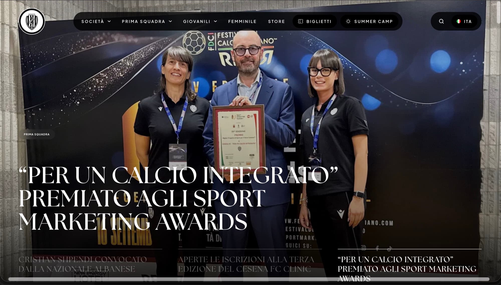 Home page del sito Cesena Football Club