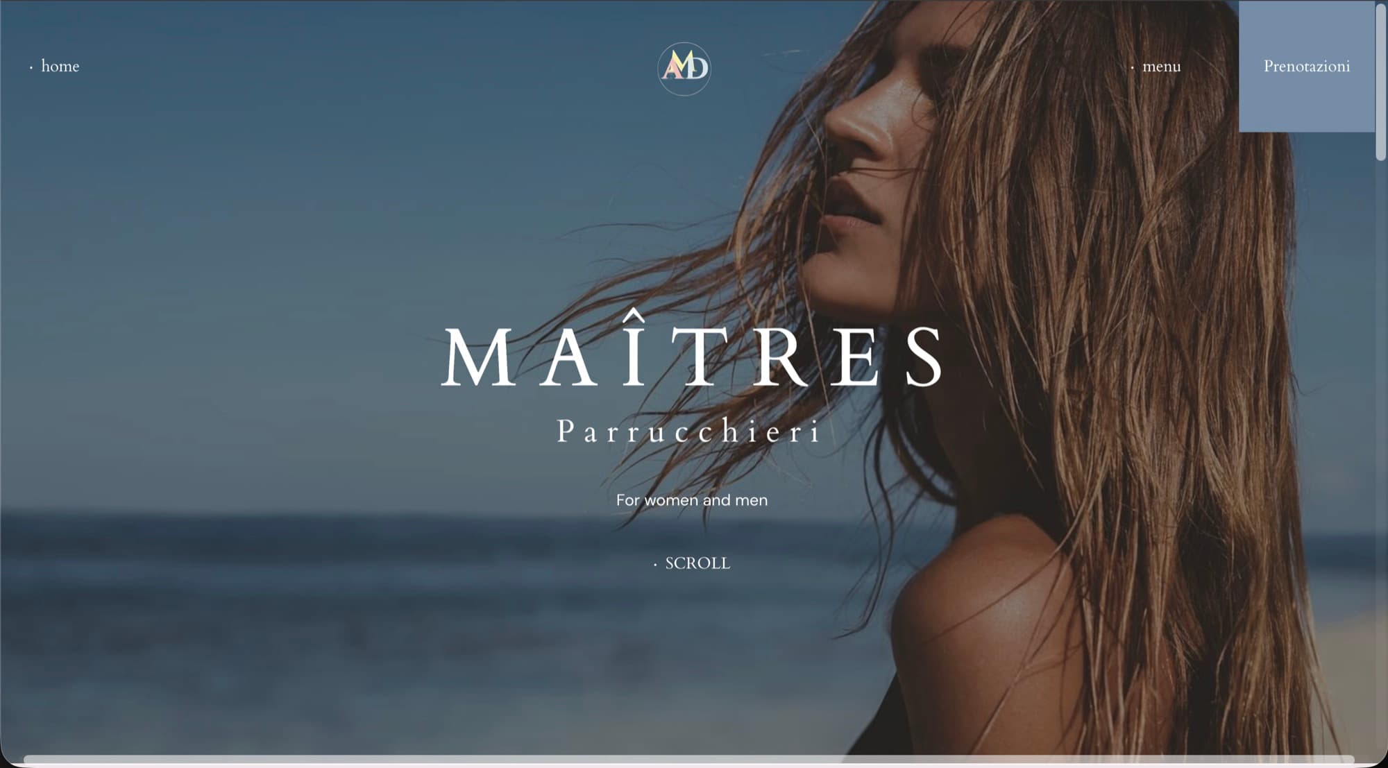 Home page del sito Maîtres Parrucchieri